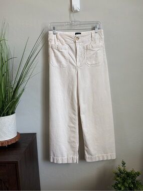 Maeve Anthropologie The Colette Wide Leg Corduroy Pants Ivory 29